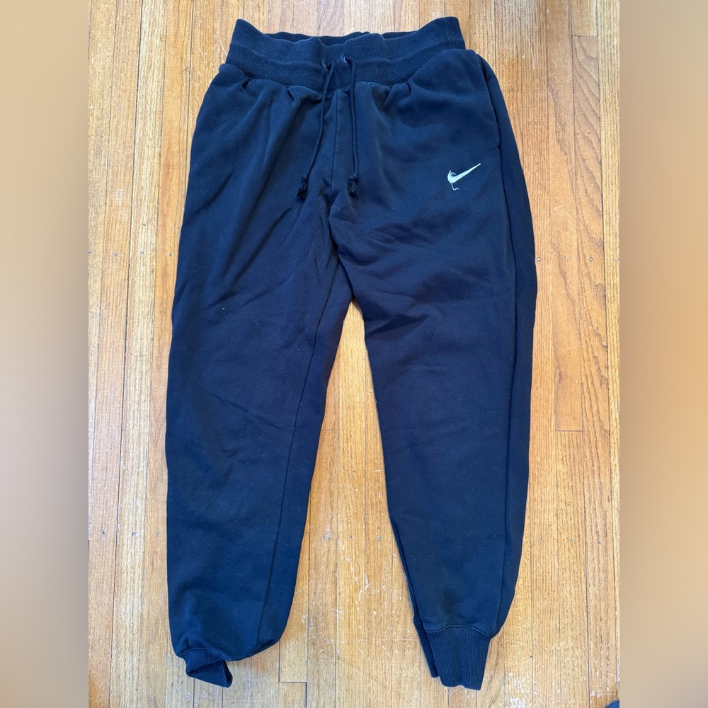 Nike Black Track Pants with White Swoosh